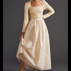 NWT Anthropologie Burnout Shimmer Maxi Skirt (S)